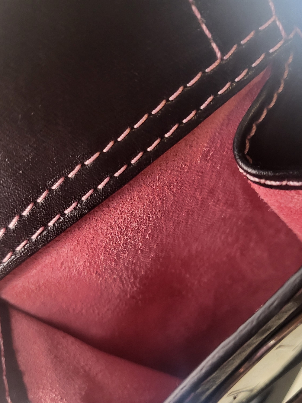 Y2k Marc Jacobs #Susannahbag variant Black Leather Purse Pink Lineing Rare - Picture 5 of 13